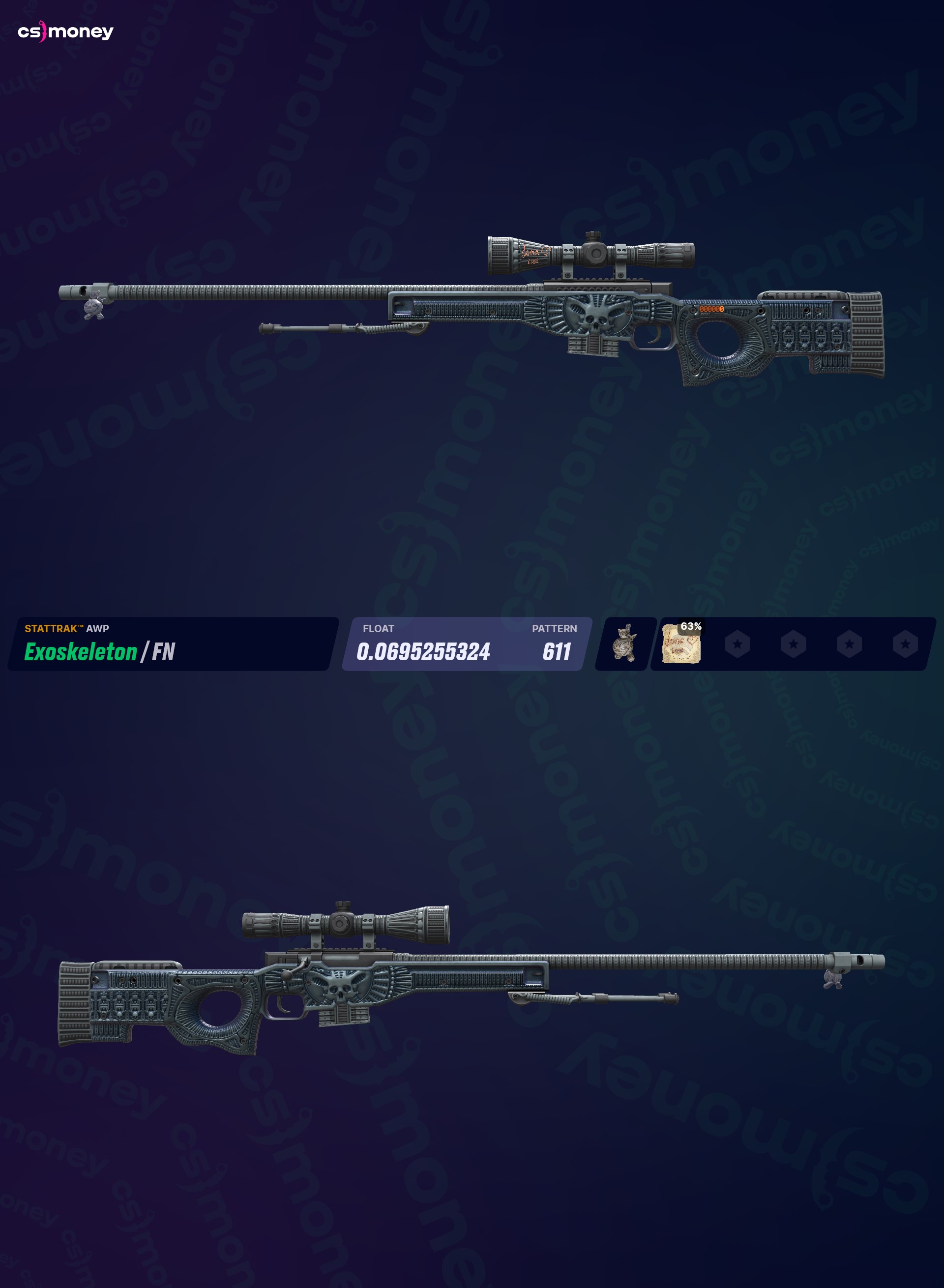 あきら エスカルゴスキン no.2 StatTrak™ AWP | Exoskeleton (Factory New) — Trade CS:GO/CS2 skins