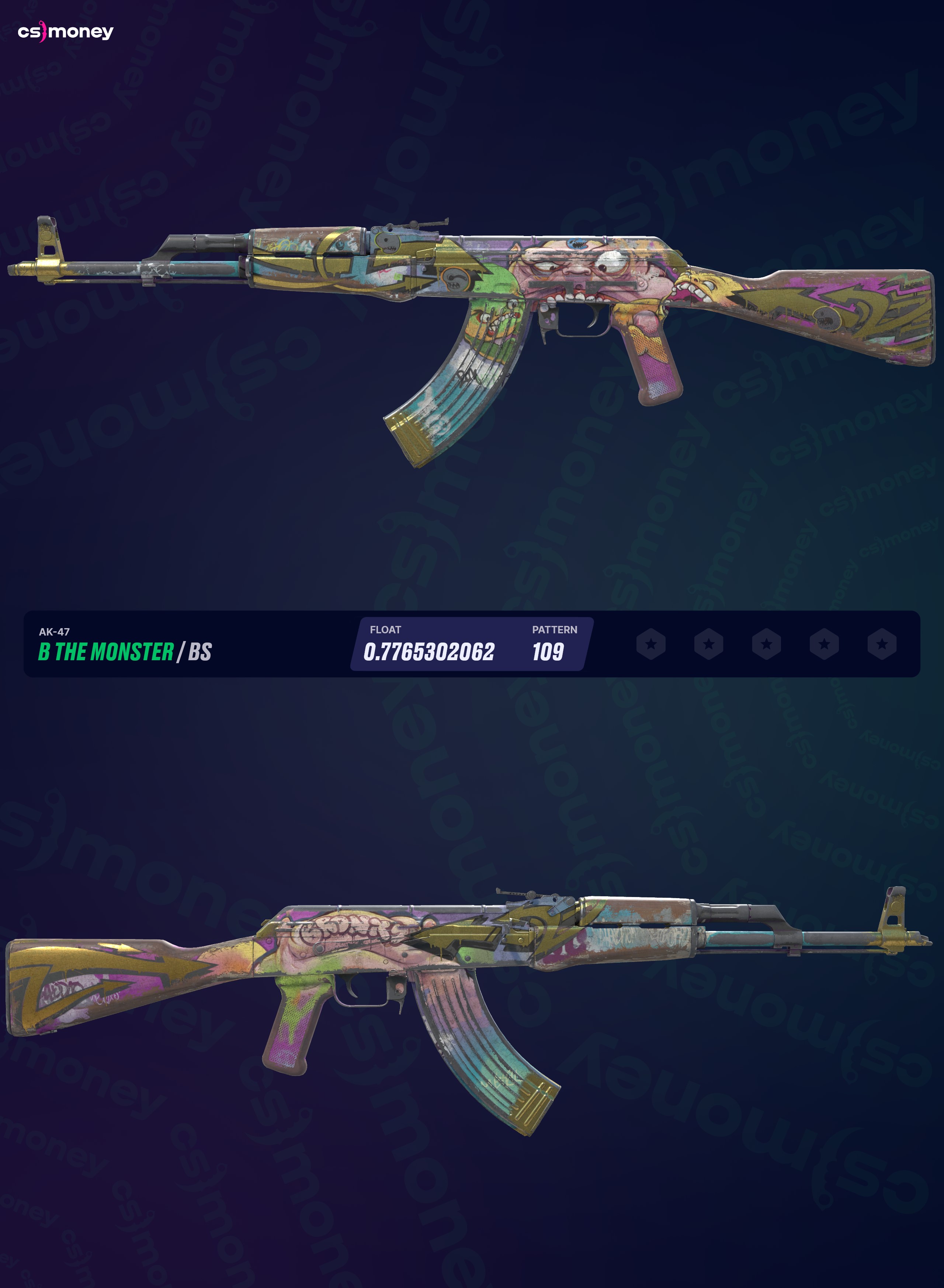 AK-47 | B the Monster (Battle-Scarred) — Wymieniaj skiny CS