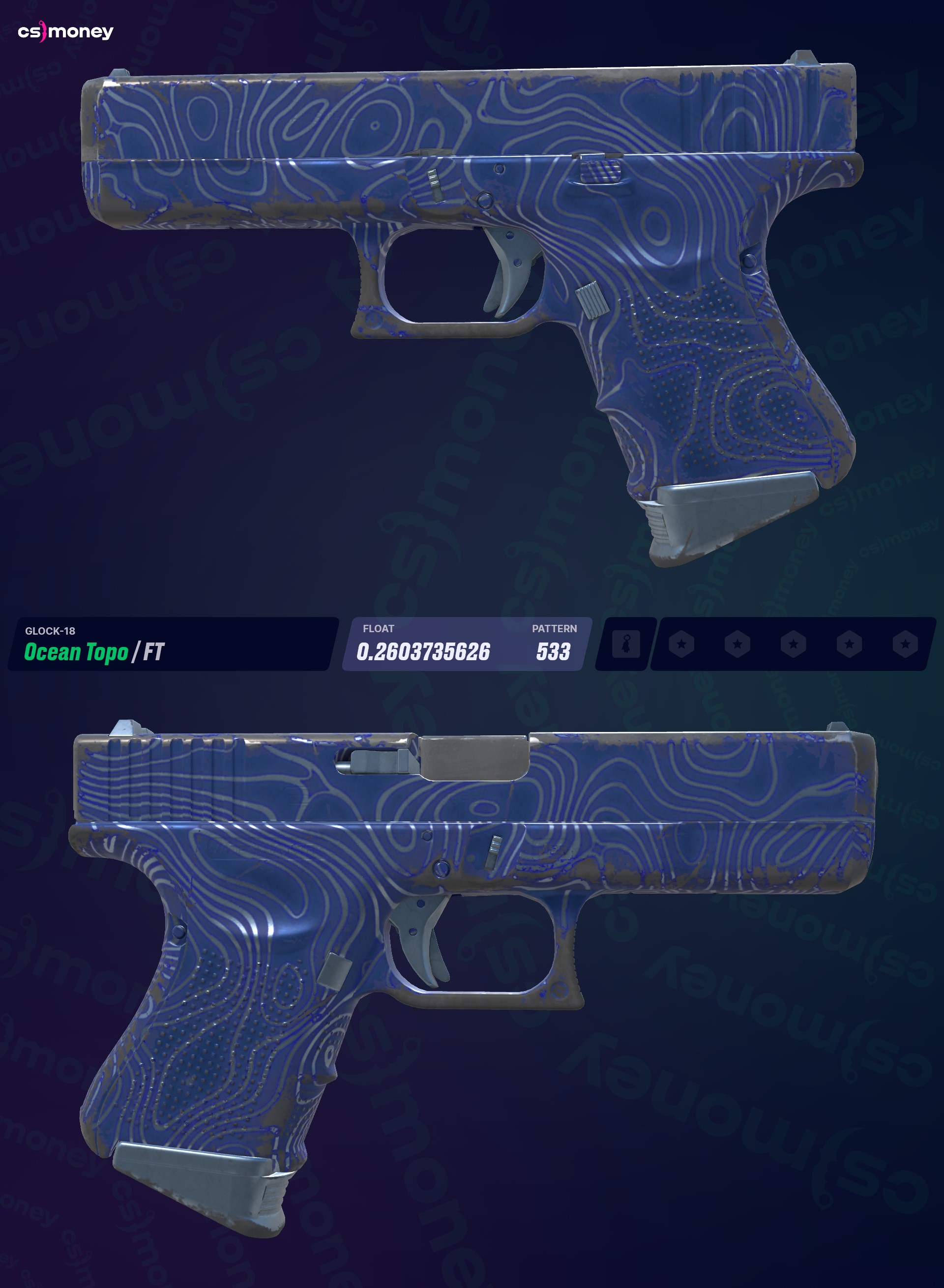 Glock-18 | Okyanus Topoğrafyası (Görevde Kullanılmış) — CS.MONEY