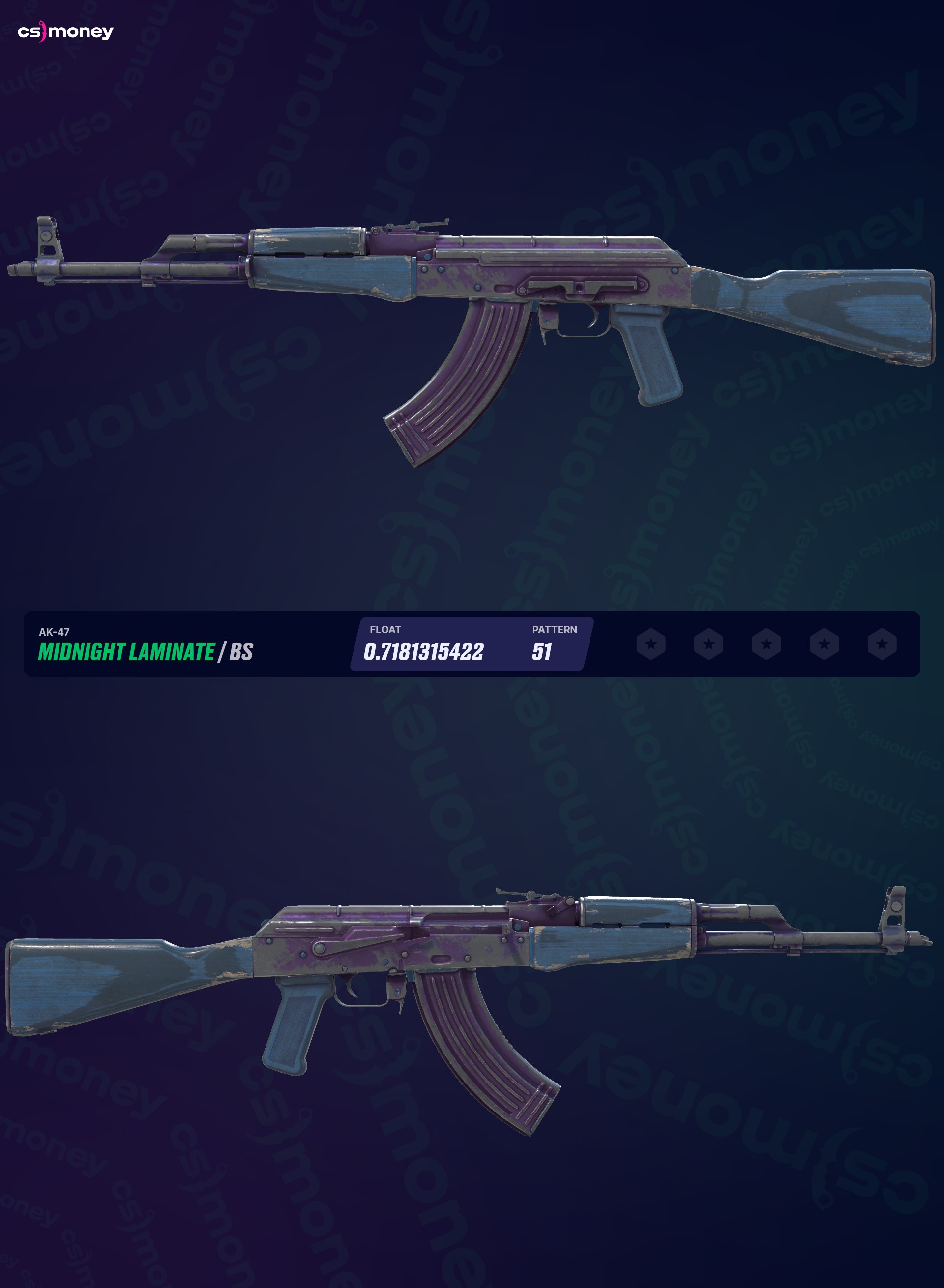AK-47 | Midnight Laminate (Battle-Scarred) — Trade CS:GO/CS2 skins
