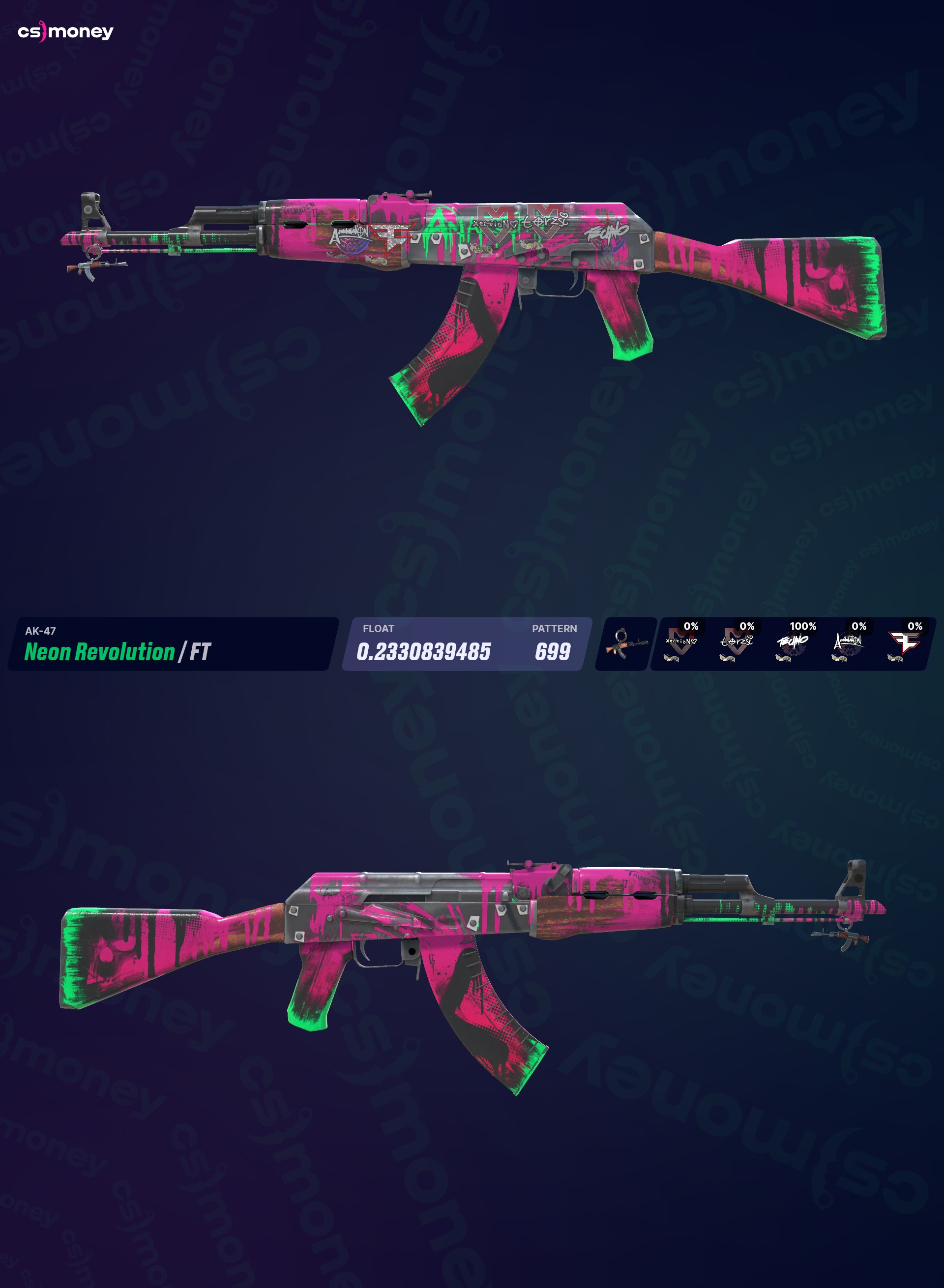 AK-47 | Neon Devrimi (Görevde Kullanılmış) — CS.MONEY'de CS:GO/CS2