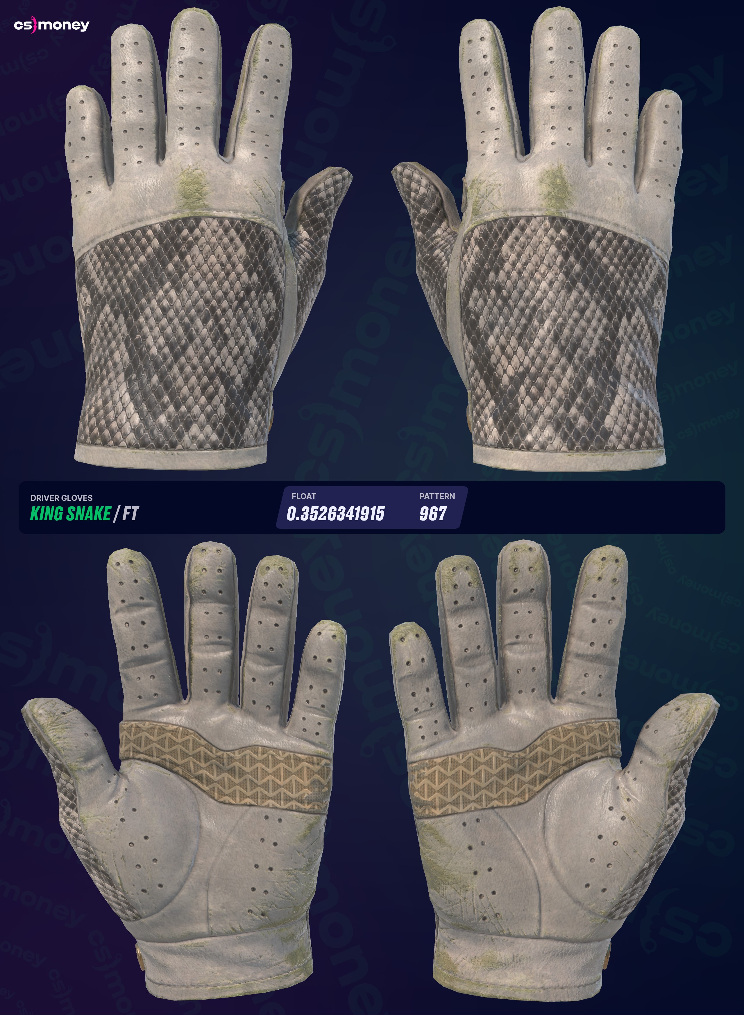 King Snake Gloves Csgo Minimal Wear Csgo Leopard Gloves Driver - Main Image