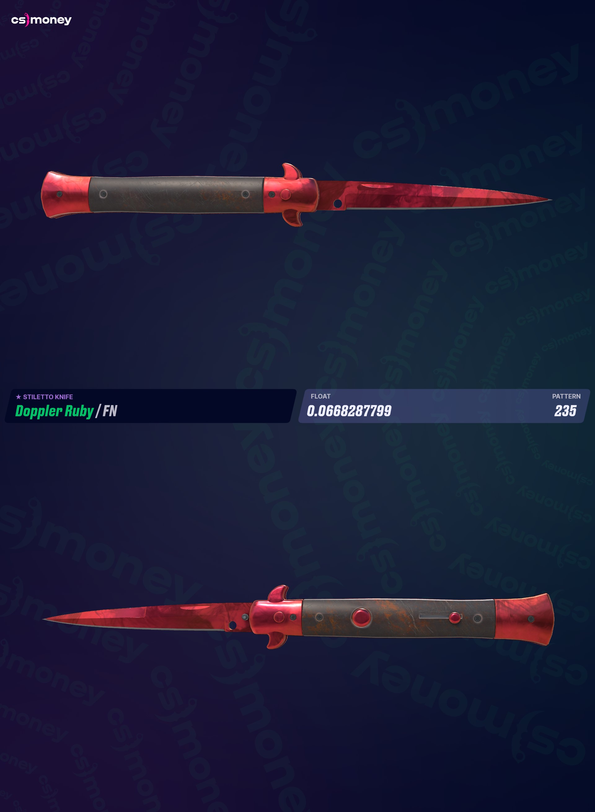 Faca Stiletto ☆ | Doppler Rubi (Original de Fábrica) — Negocie