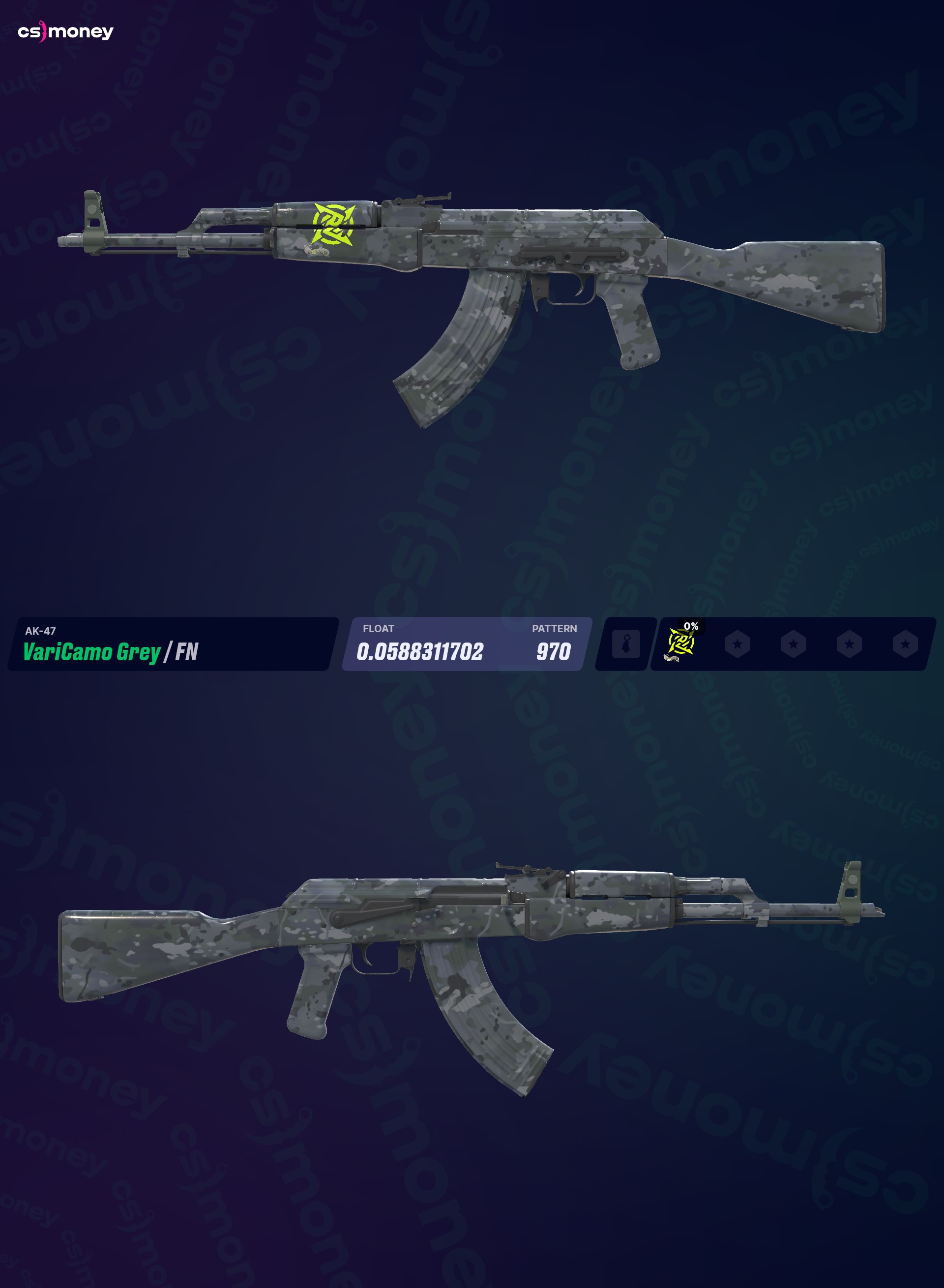 АК-47 | Змішаний сірий камуфляж (щойно з фабрики) — Скіни CS:GO