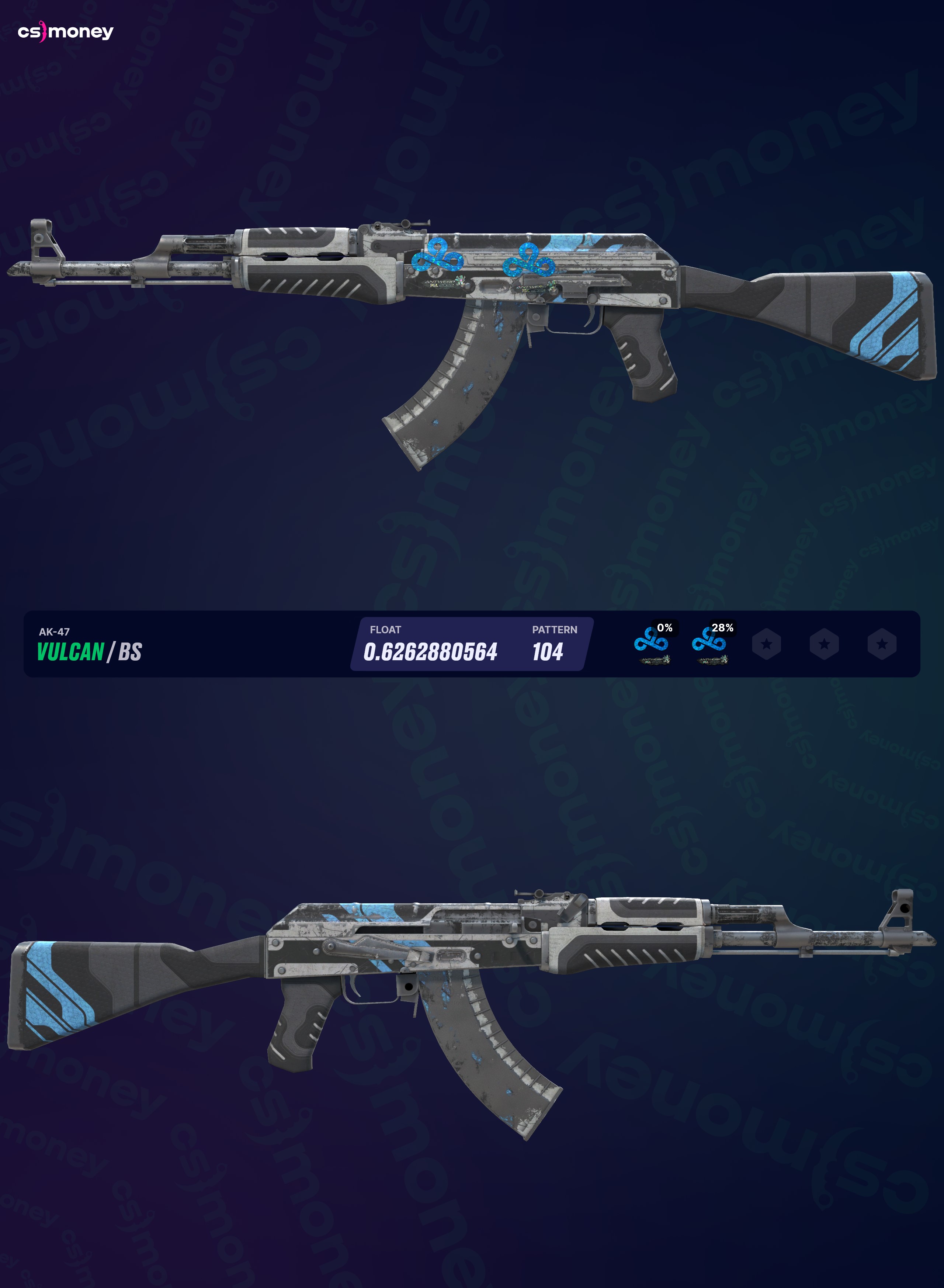 AK-47 | Vulcan (Battle-Scarred) — แลกเปลี่ยนสกิน CS:GO/CS2